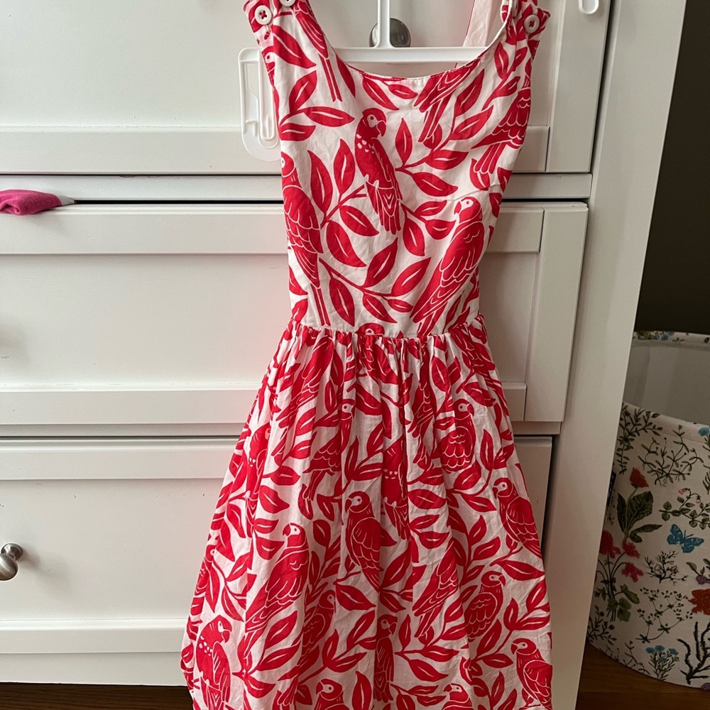 Mini Boden Bird Print Dress 5-6